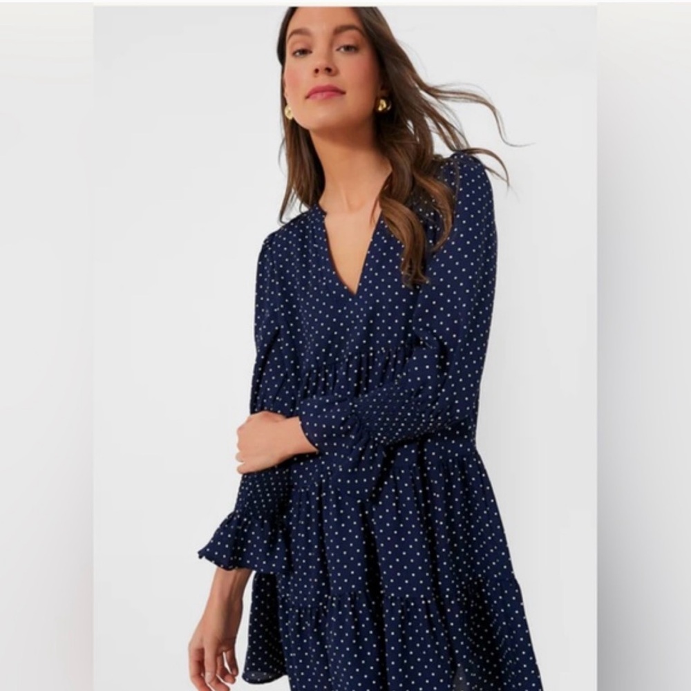 TUCKERNUCK Pomander Place Navy Long Sleeve Dress